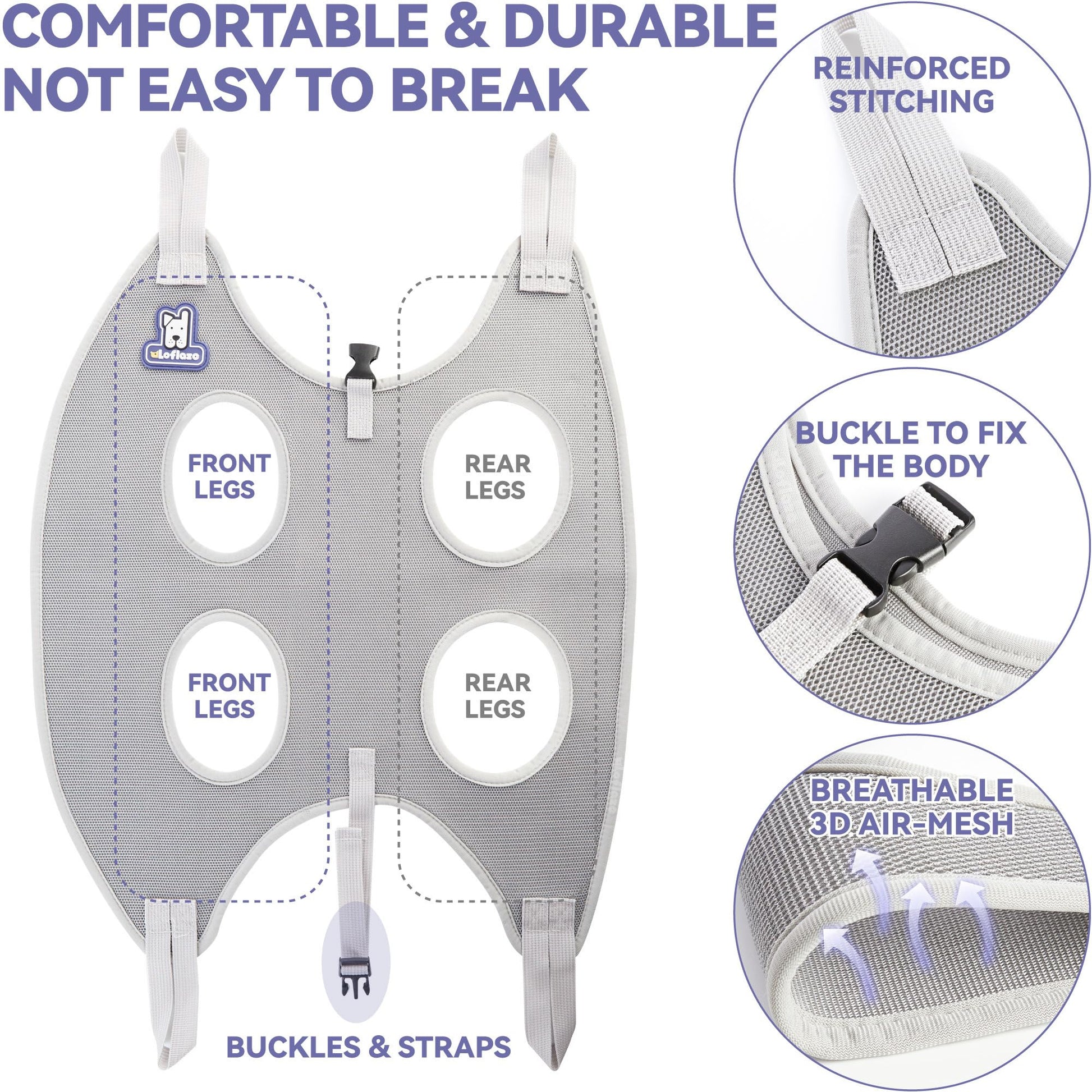 Loflaze Dog Grooming Hammock Harness for Dogs Cats with Pet Nail Bag
