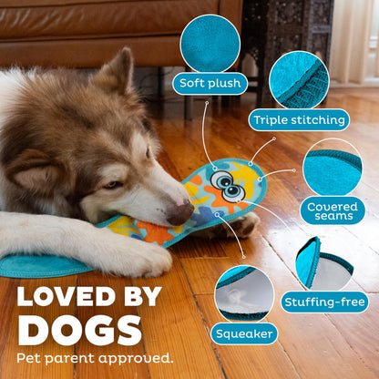 Outward Hound Tough Skinz Durable Squeaky Dog Toy with Two Tough Toy