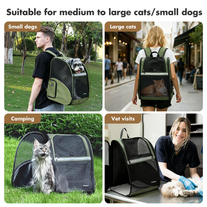 FERMAO Pet Backpack Carrier, Large Cat Carrier Backpack Up Carrier