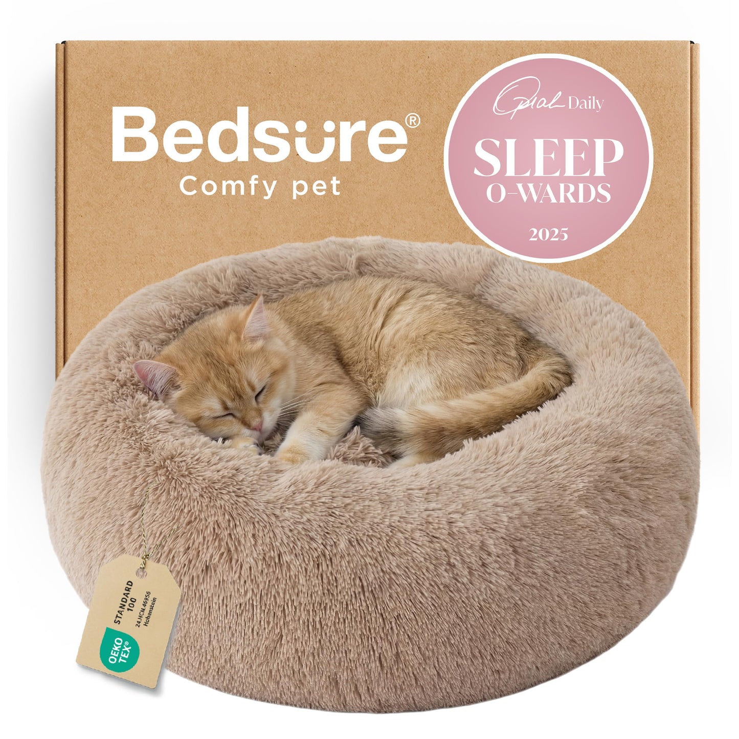 Bedsure Calming Cat Beds for Indoor Cats Small Cat Bed Washable Bed