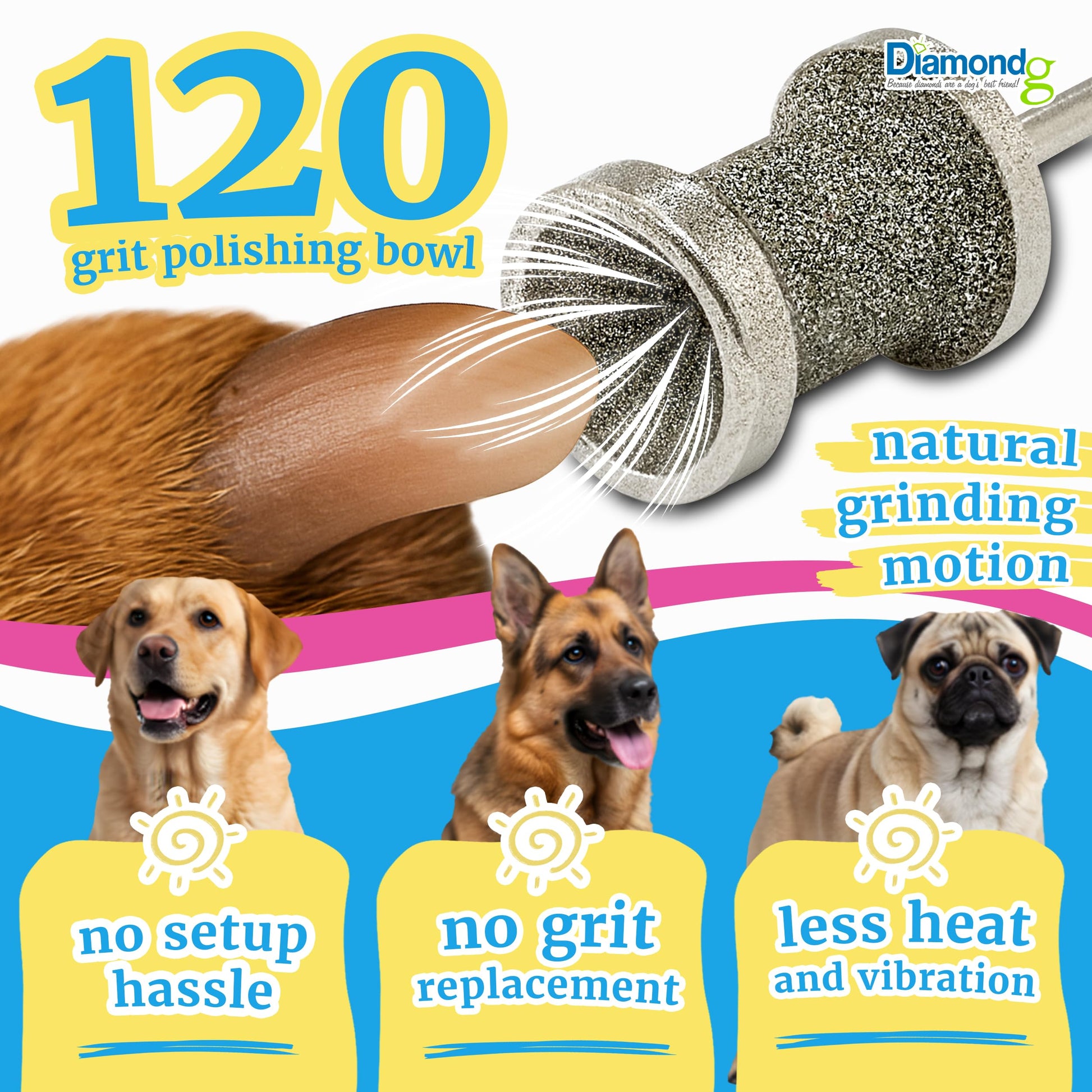 Diamondg Dog Nail Grinder Bits, 2 Pack Compatible with Dremel, Grinder