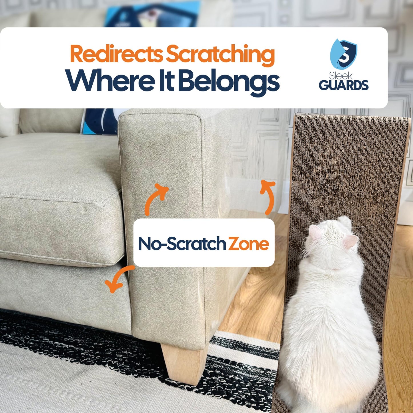 Furniture Protector from Cats, 12-Pack Anti-Scratching Furniture