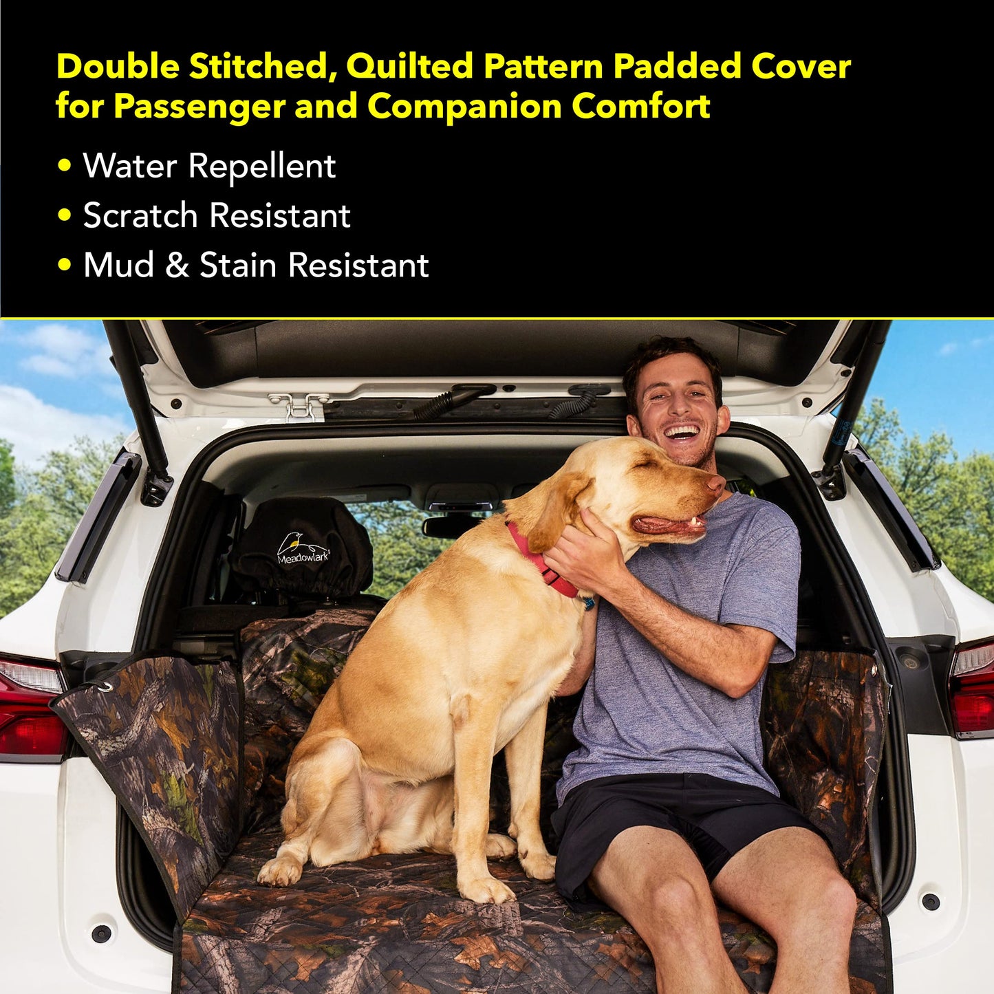 Meadowlark SUV Cargo Liner Dog Seat Covers, Double Stitched Extra Seat