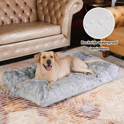 Bedfolks Waterproof Kennel Pad Plush Dog Bed, XXL Crate Bed x29" Bed