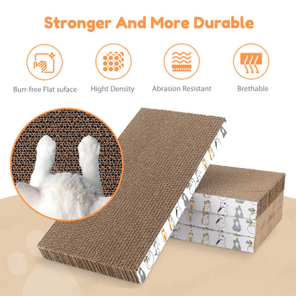PatiencET Cat Scratch Pad with Box, 4 Pack Cardboard Cat Scratcher