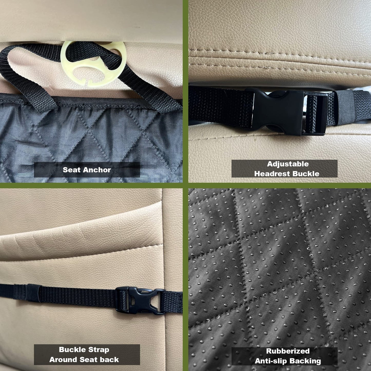 Femuar 2 Packs Car Front Seat Cover for Dogs, Waterproof Pet Car Seat