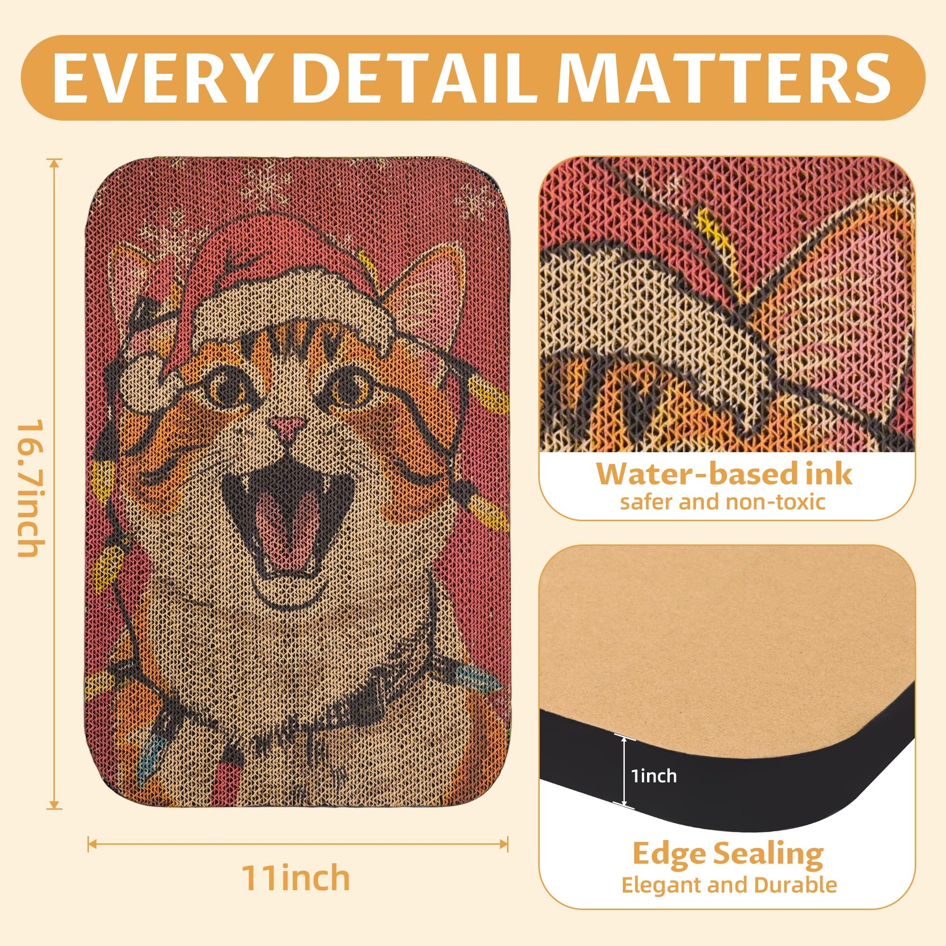 LESISSMER 2 Packs Art Cat Wall-Mountable Scratching Board Cat Wall Pad