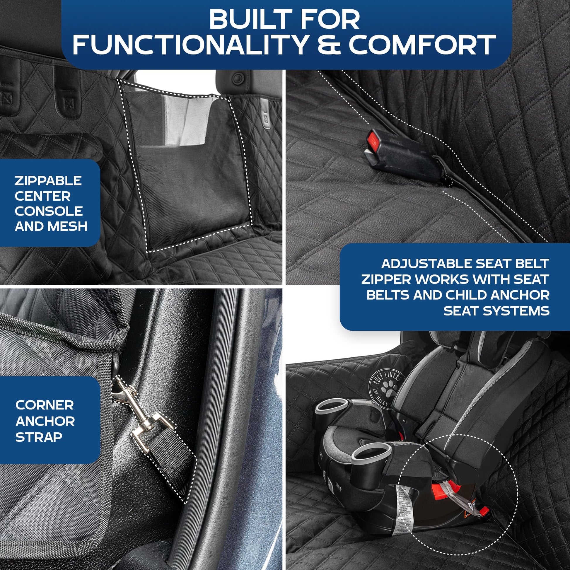 Ruff Liners Dog Hammock for Car, As Seen on Shark Tank Back Seat