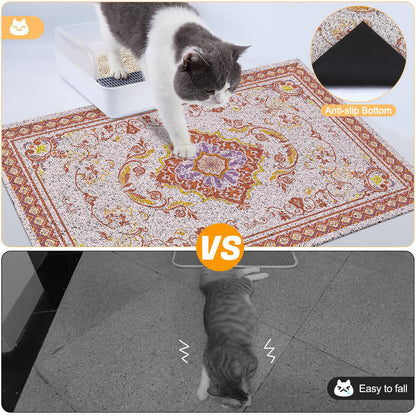 Glittme Cat Litter Mat with Non-Slip Bottom Litter Box Mat X22" Litter