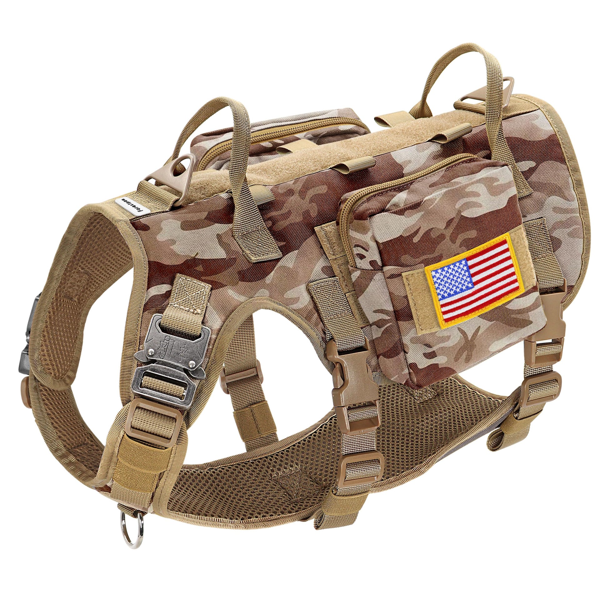 Forestpaw Tactical Dog Harness Tactical Dog Collar with Bungee Leash