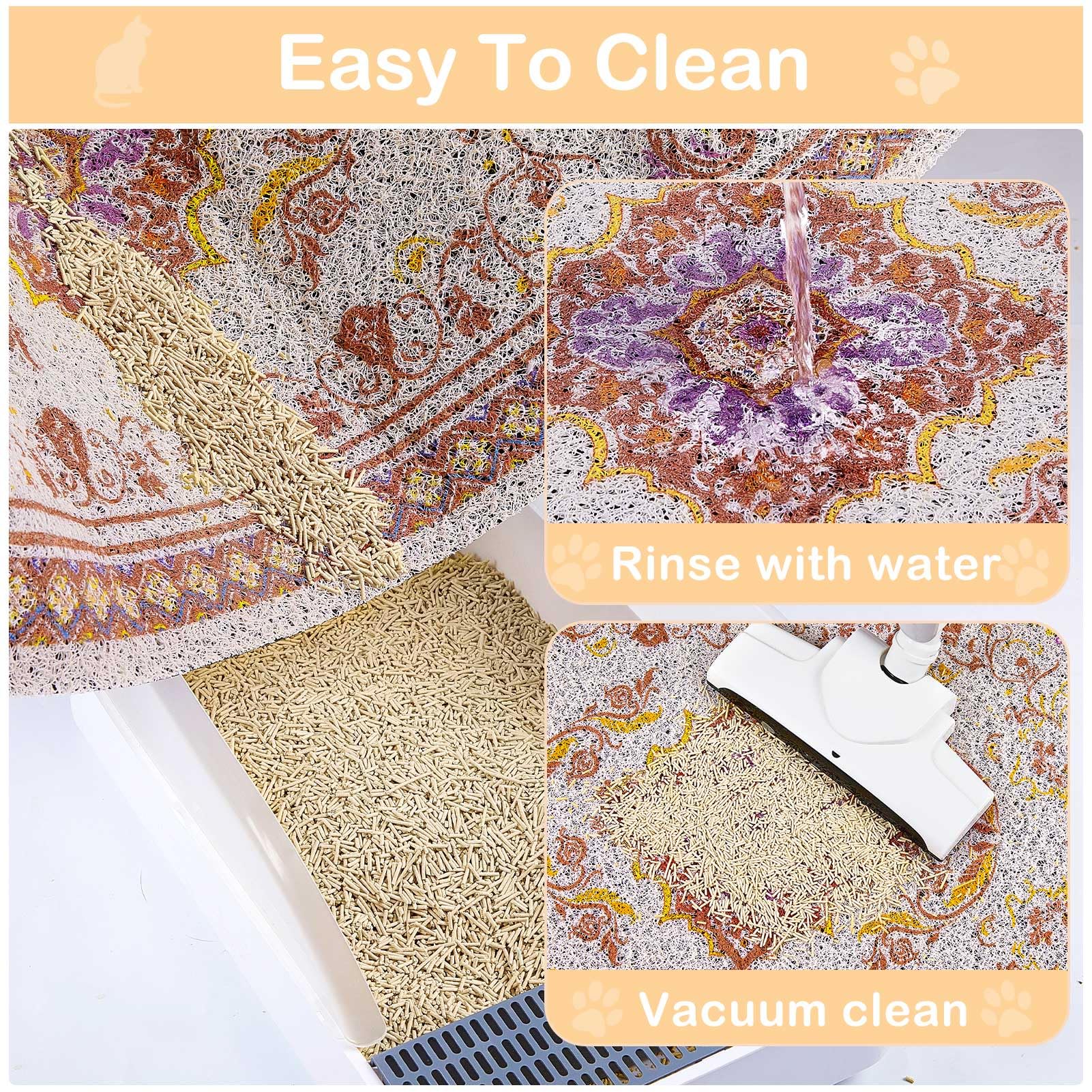 Glittme Cat Litter Mat with Non-Slip Bottom Litter Box Mat X22" Litter