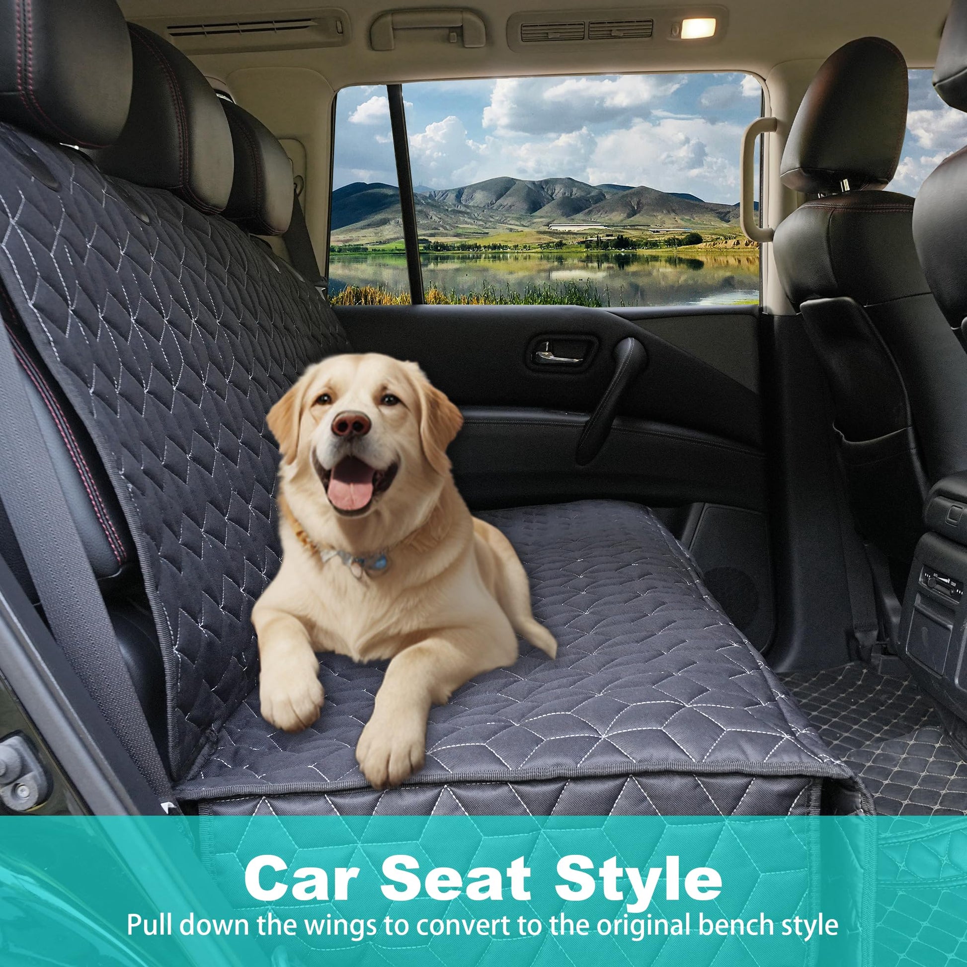 Meginc Back Seat Dog Car Seat Cover, Waterproof Car Seat Seat