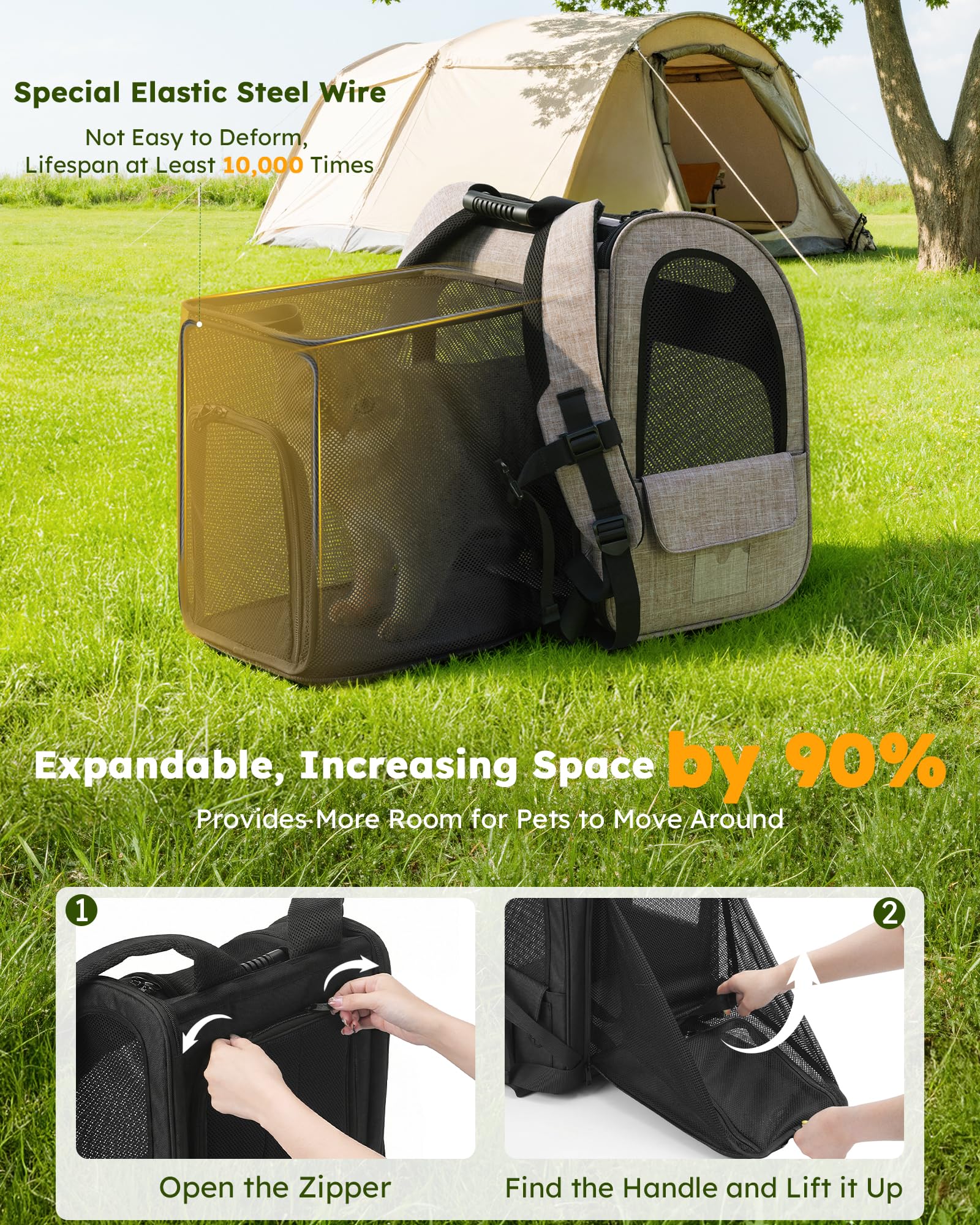 Pecute Cat Backpack Carrier Expandable, Pet Backpack