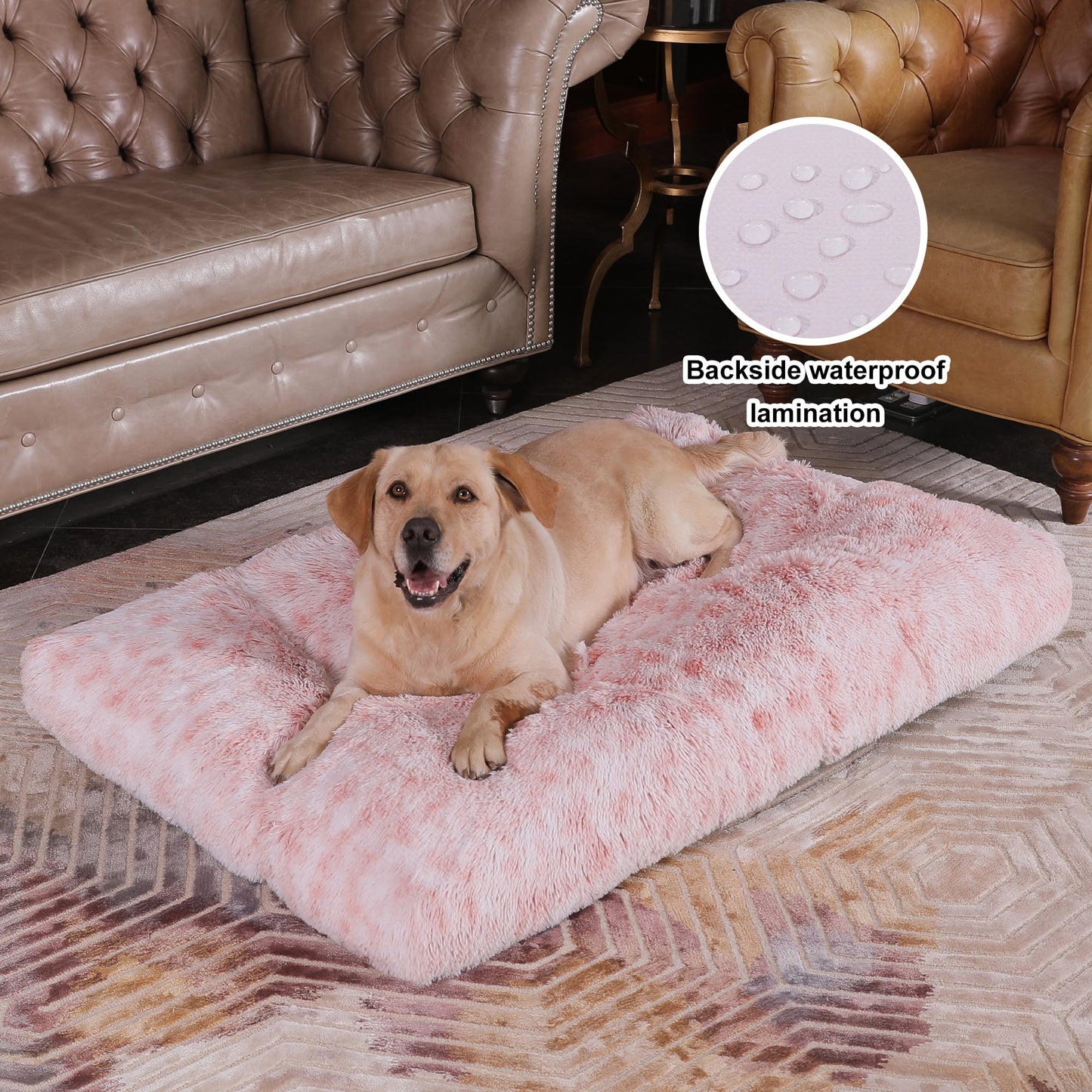 Bedfolks Waterproof Dog Crate Bed with Removable Washable Cover, Bed
