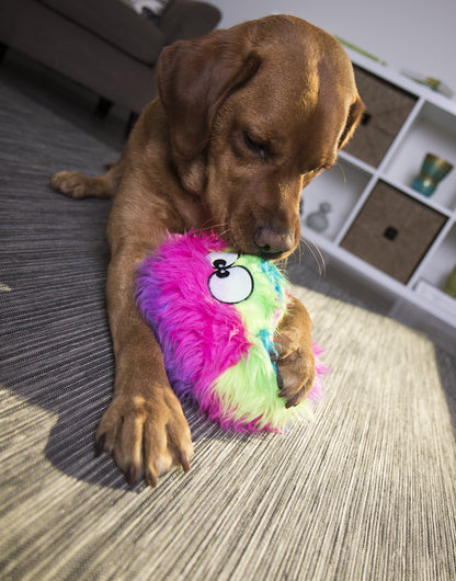 goDog Furballz Squeaky Plush Ball Dog Toy, Chew Guard Technology Plush