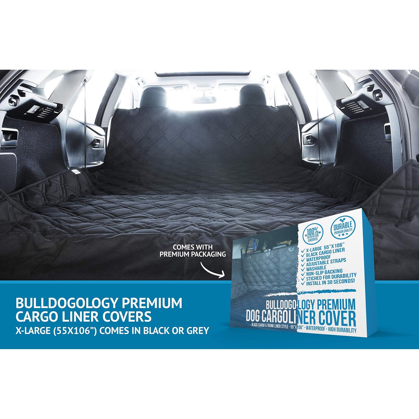 Bulldogology SUV Cargo Liner for Dogs x106" Heavy Duty Pet Trunk Seat