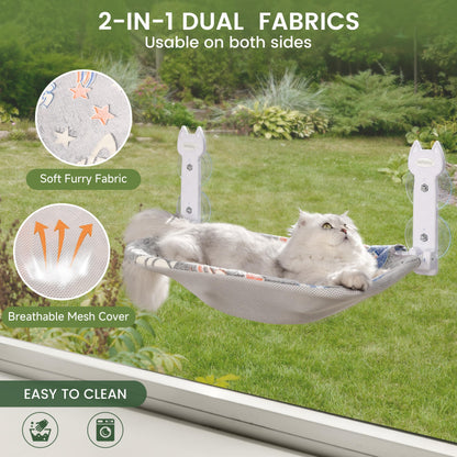 HiPetpy 2 Pack Cat Window Perch, Glow in The Foldable Cat Hammock Bed