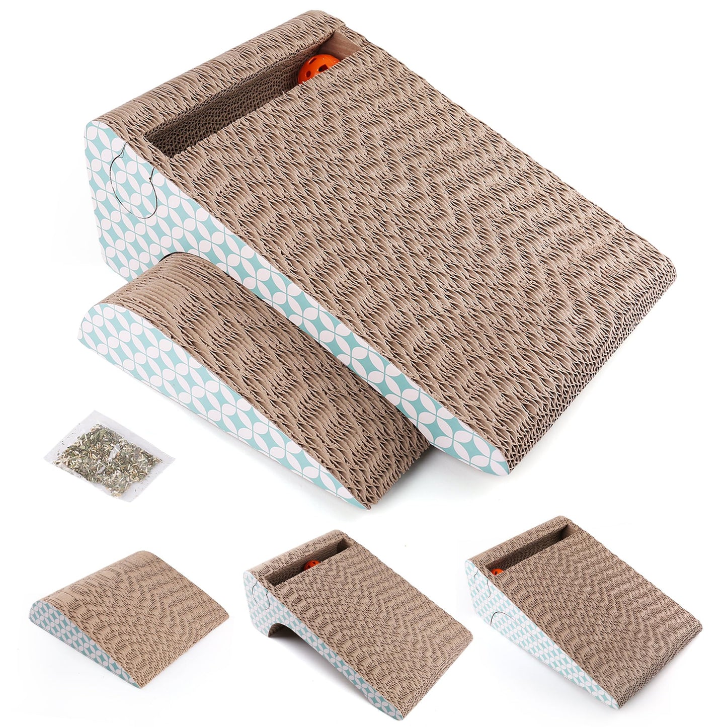 PrimePets Cat Scratcher Cardboard with Catnip, Removable Sofa
