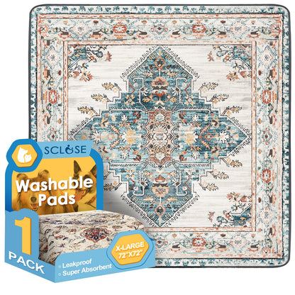 SCLOSE Washable Pee Pad for Dogs Extra Large, 72" x 72" Reusable Mat