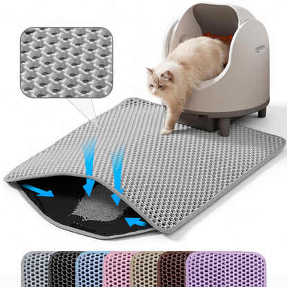Petinstinct Extra Large Cat Litter Mat, Honeycomb Double Layer Mat