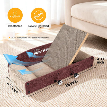 Poils Bebe Sofa Cat Scratcher, Small Cat Scratcher Cardboard Furniture