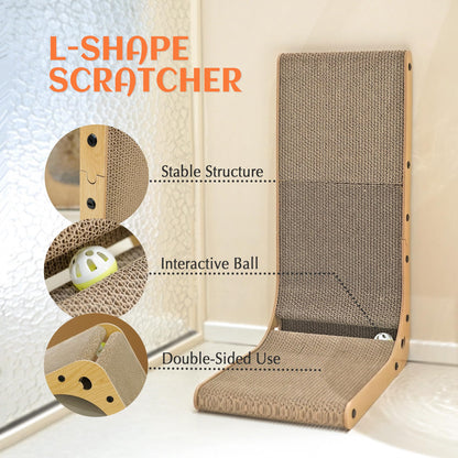 PETKARAY Cat Scratcher, Cat Scratching Board, L Shape Cat Scratch Pad