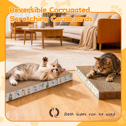 PatiencET Cat Scratching Board 4 Pack, Cardboard Cat Scratcher