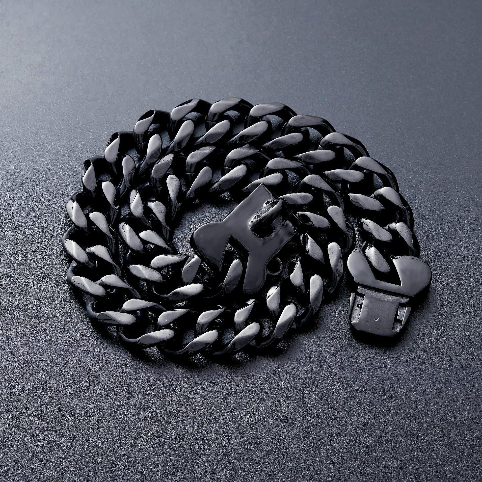 Cuban Link Heavy Duty Dog Collar, Wide Stainless Steel Luxury Collar