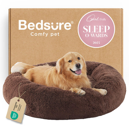 Bedsure Calming Dog Bed for Extra Large Dogs Donut Washable Bed