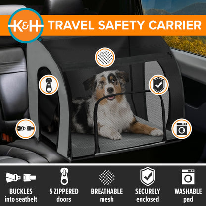K&H Pet Products Enclosed Large Dog Car Seat, Travel Safety Carrier