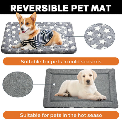 4 Pcs Washable Dog Bed Plush Orthopedic Outdoor Crate Mat
