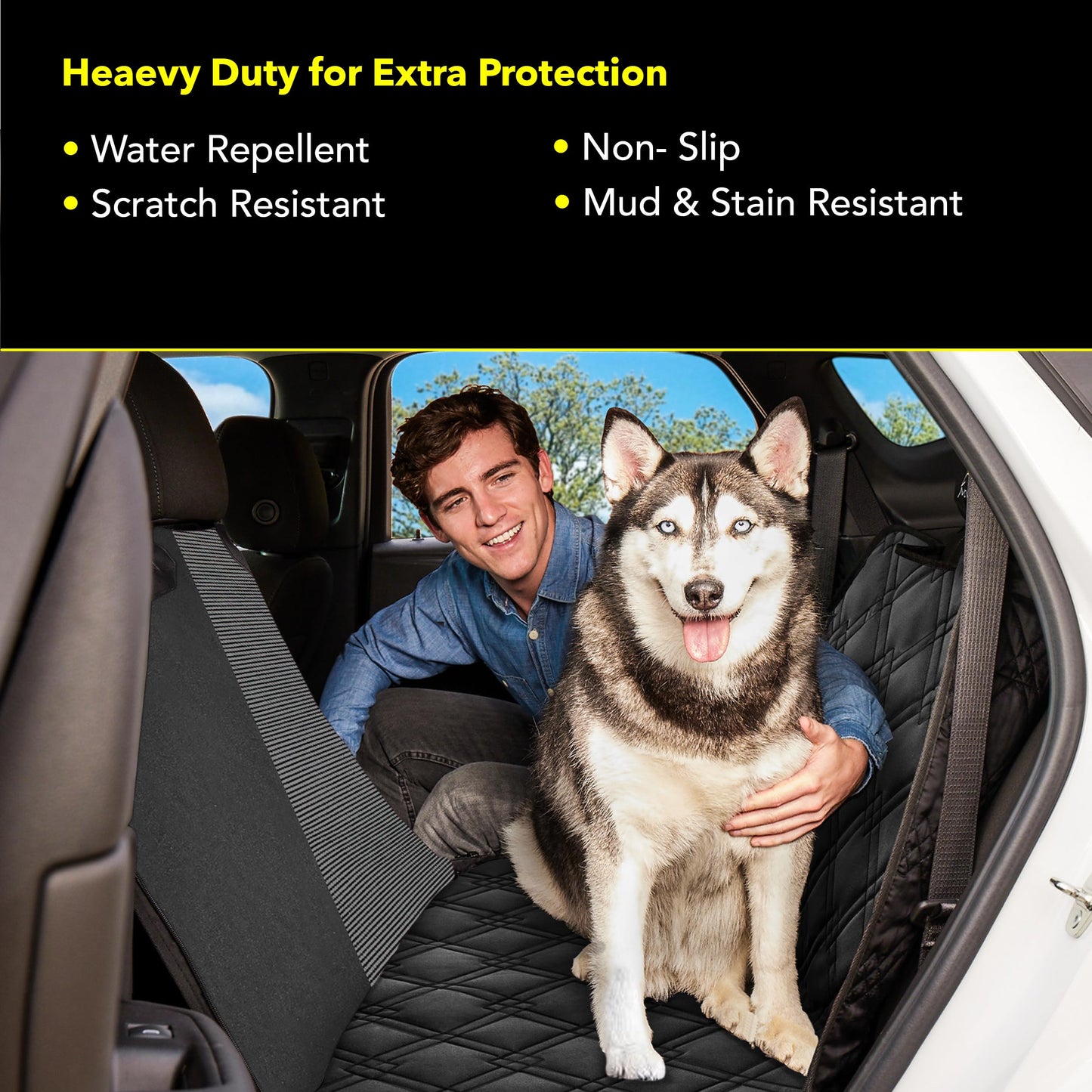 Meadowlark Dog Car Seat Cover with Mesh Window, Heavy-Duty Pet Seat