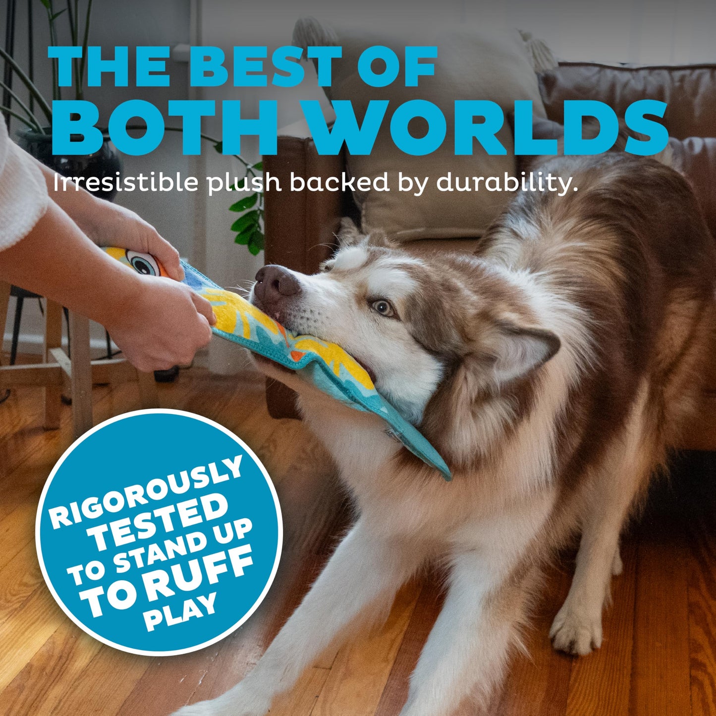 Outward Hound Tough Skinz Durable Squeaky Dog Toy with Two Tough Toy