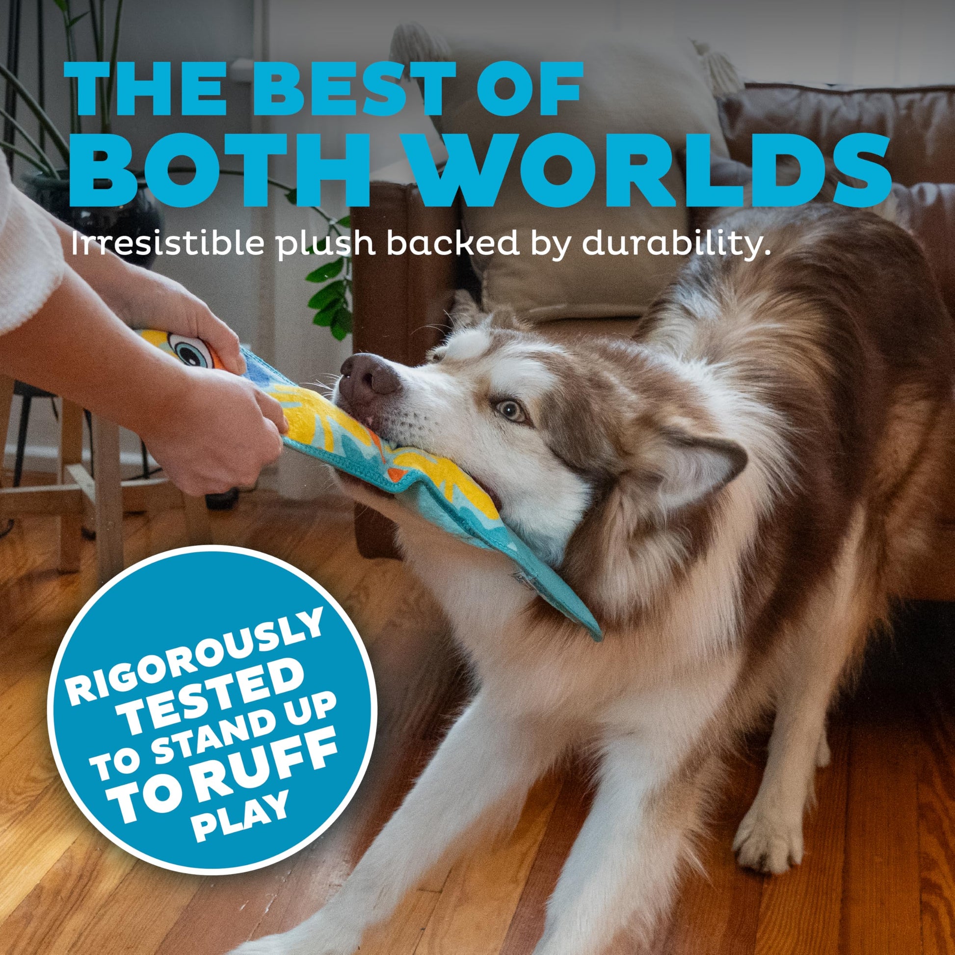 Outward Hound Tough Skinz Durable Squeaky Dog Toy with Two Tough Toy