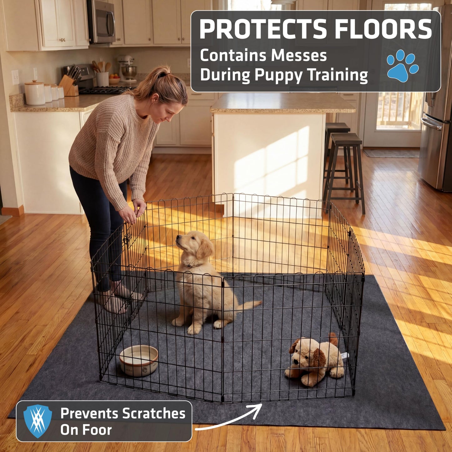 Drymate 2-Pack Jumbo Dog Playpen Mat (60x74), Absorbent, Mat