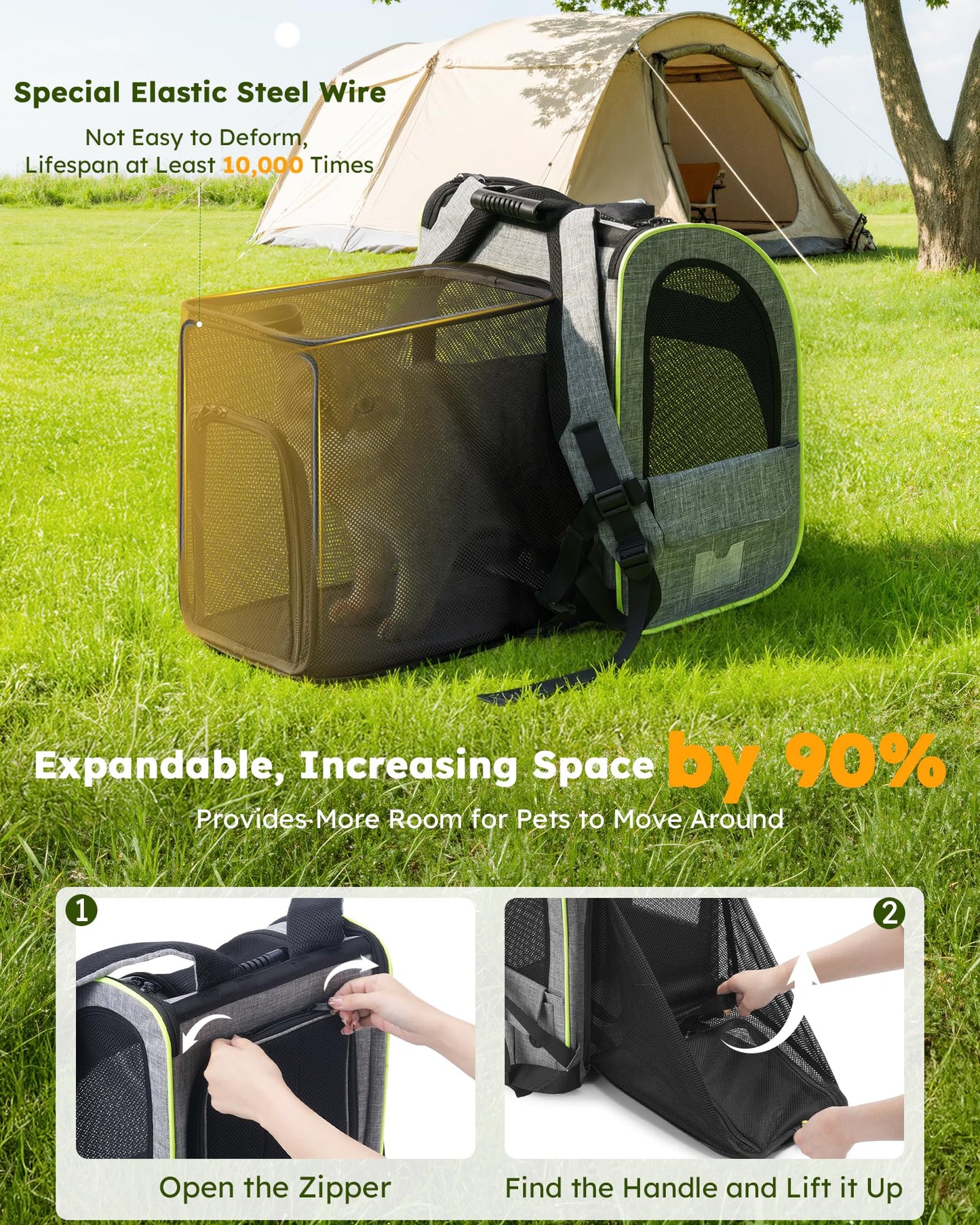 Pecute Cat Backpack Carrier Expandable Foldable Pet Backpack