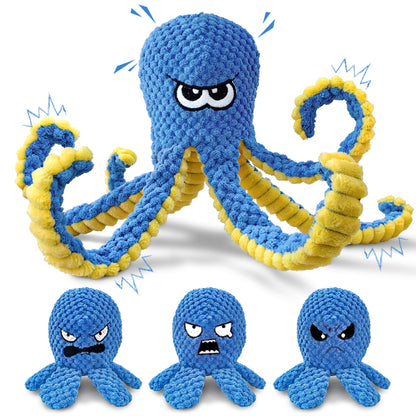 Interactive Dog Toys Octopus, 4 Pack Squeaky Hide And Seek Plush