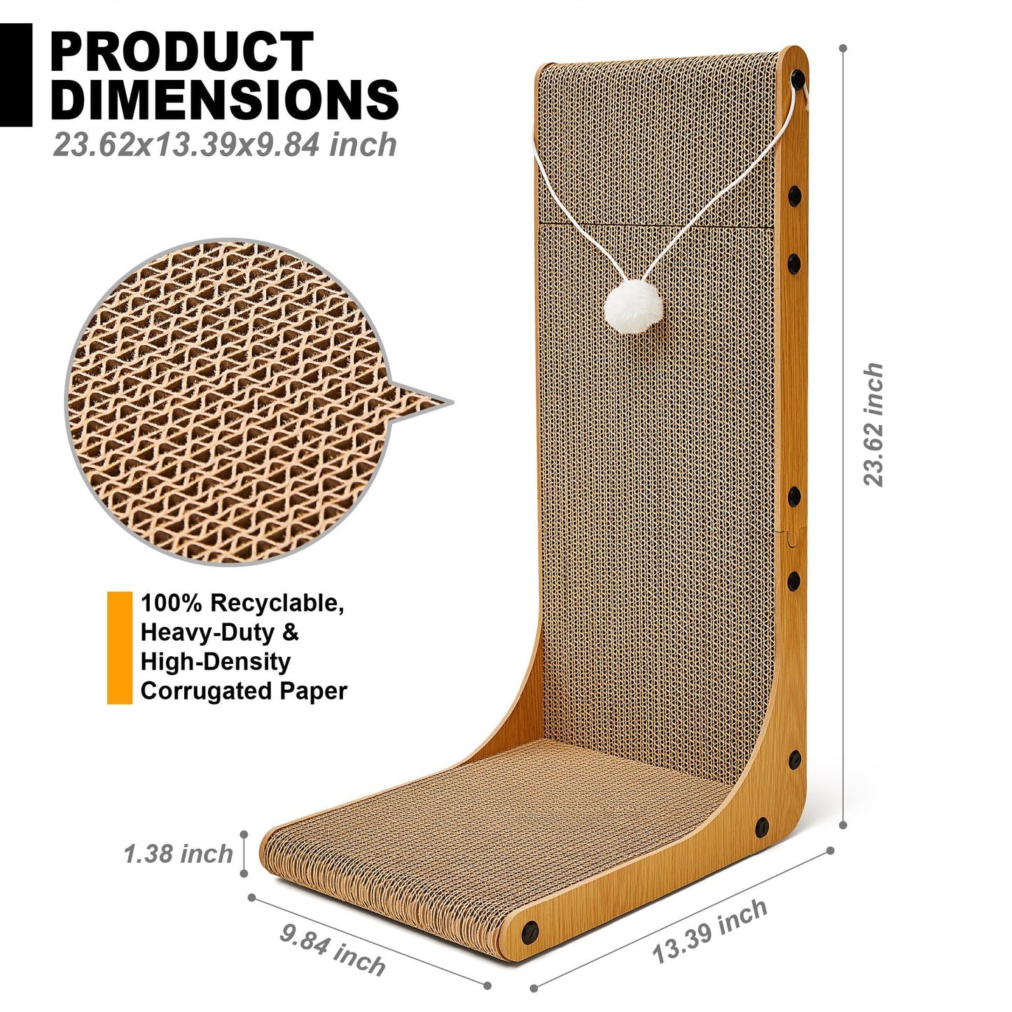 Markarbarka Cardboard Cat Scratcher, Cardboard Cat Scratching Post