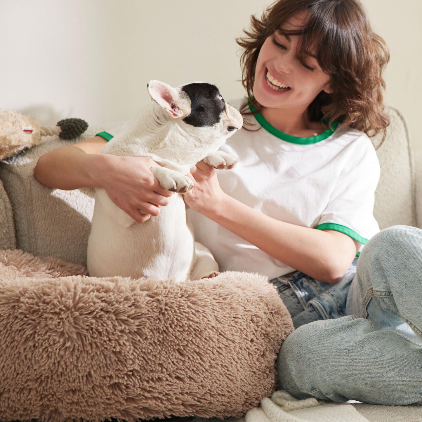Bedsure Calming Dog Beds Large Sized Dog Donut Washable Large Pet Bed