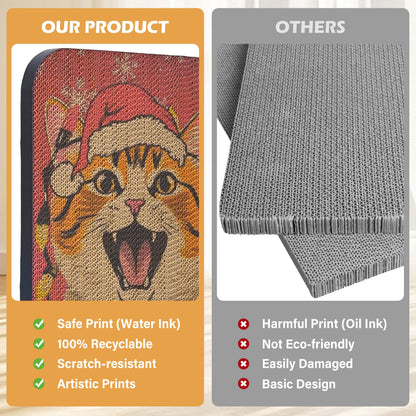 LESISSMER 2 Packs Art Cat Wall-Mountable Scratching Board Cat Wall Pad