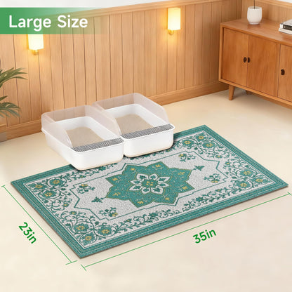 YOSEPATI Cat Litter Mat, 35" x 23" Litter Box mat, Traps Litter