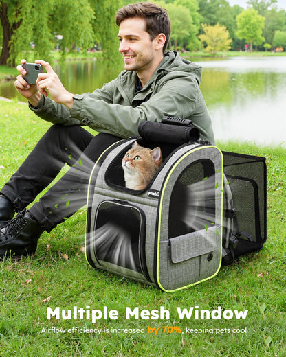 Pecute Cat Backpack Carrier Expandable Foldable Pet Backpack