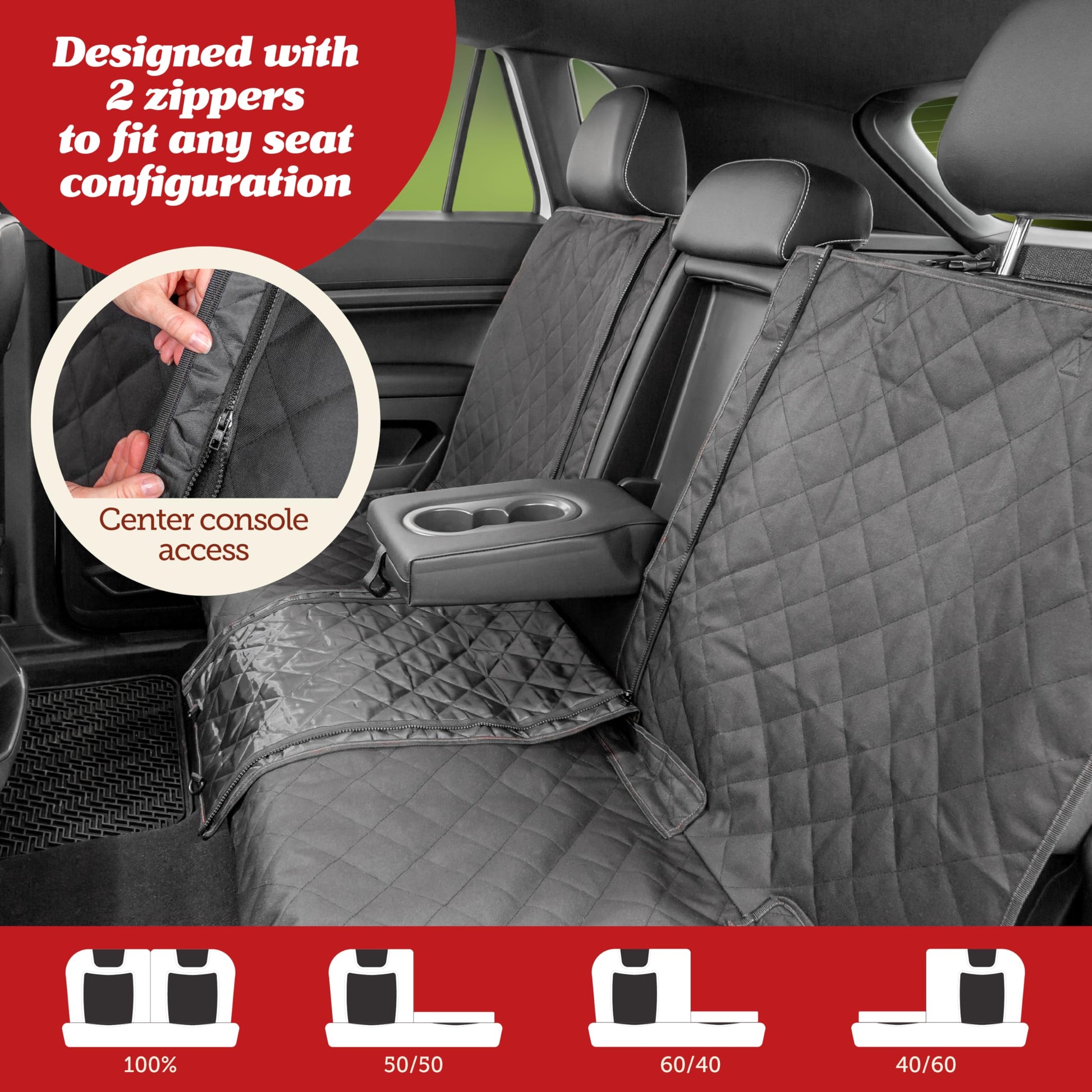 Lusso Gear Dog Car Seat Cover Waterproof Non-Slip Car Back Seat