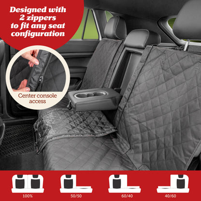 Lusso Gear Dog Car Seat Cover Waterproof Non-Slip Car Back Seat