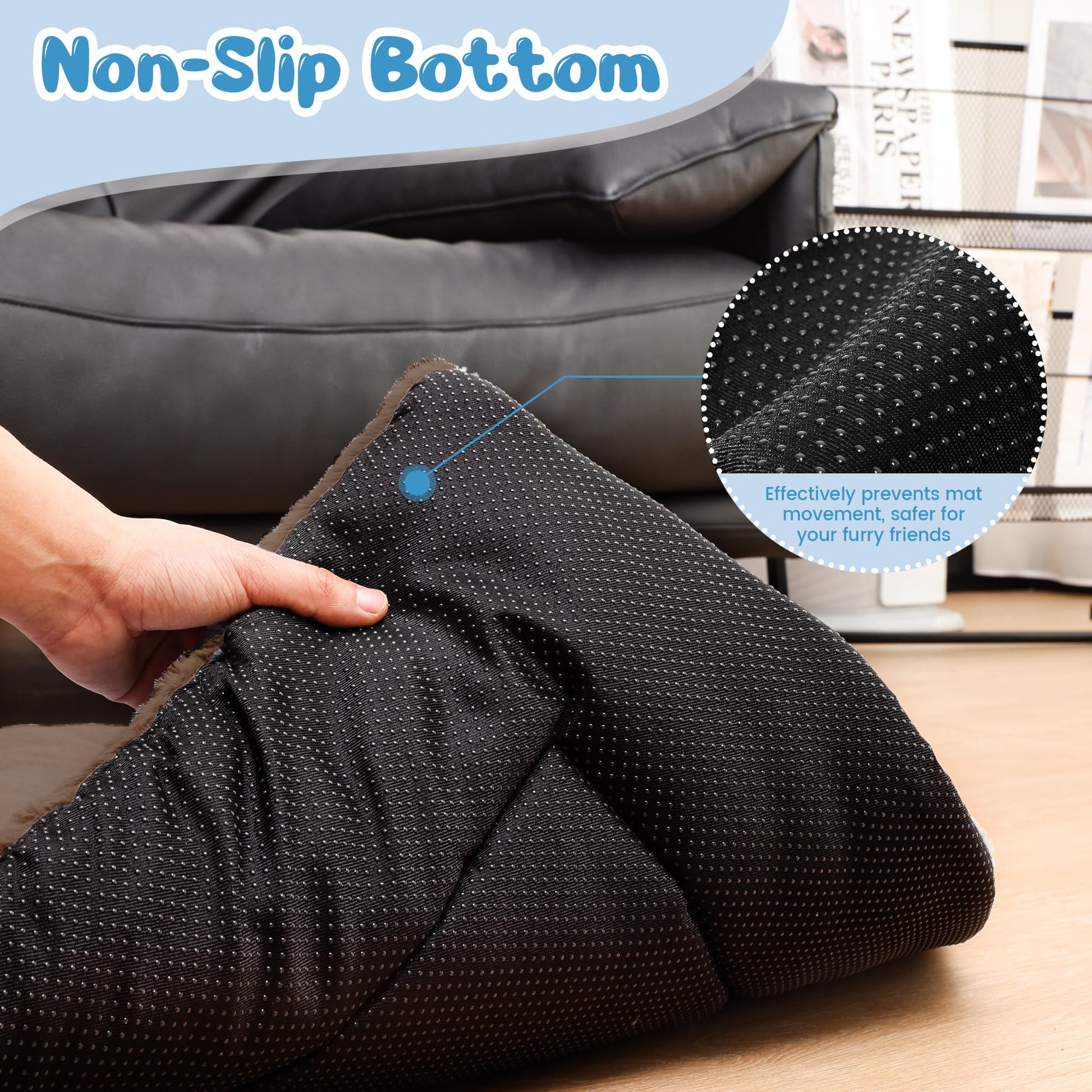 ZENGAOOU Dog Crate Pad Washable for Crate, Plush Anti-Slip Crate Mat