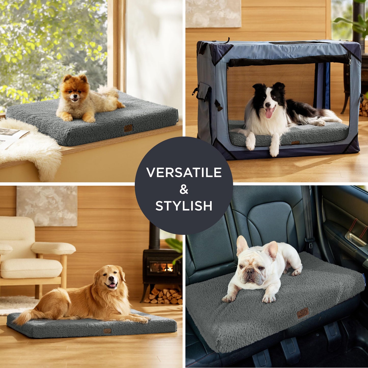 Bedsure Self Warming Dog Bed for Medium Dogs Comfy Cat Beds Crate