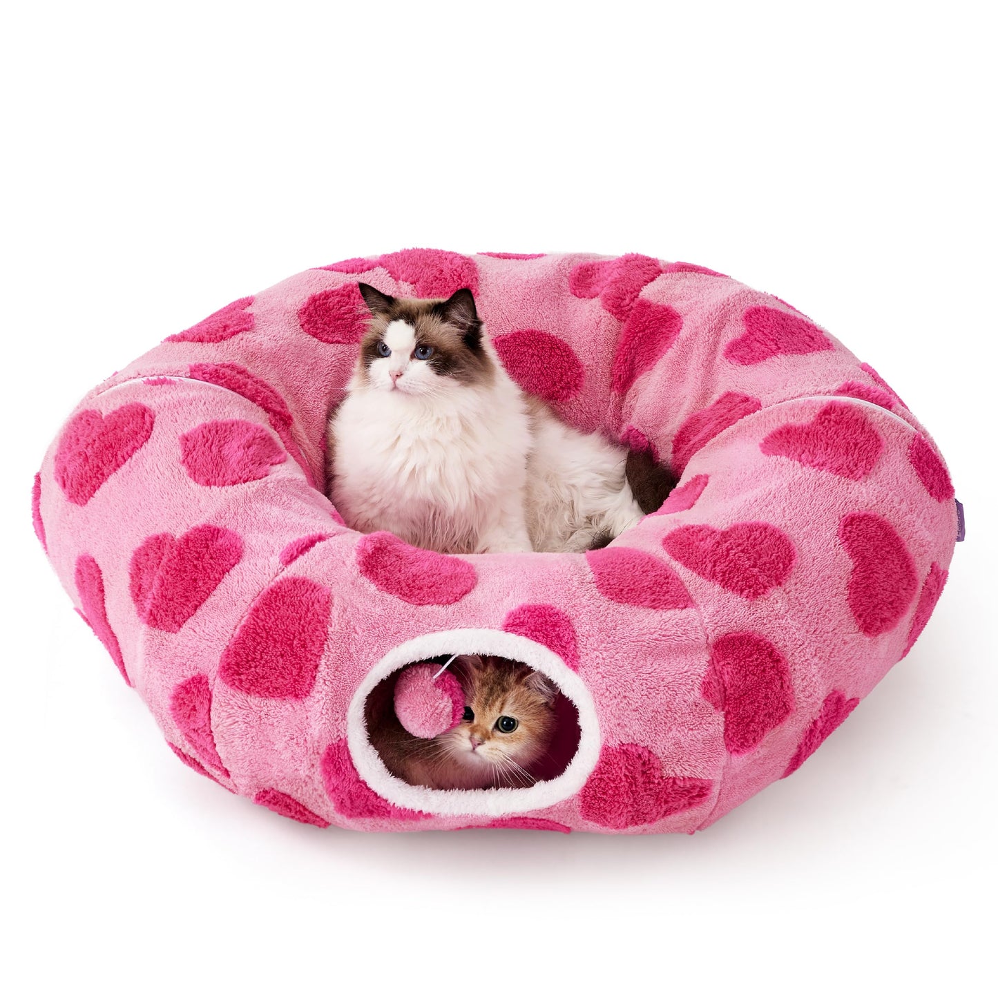 Lesure Cat Tunnel Bed for Indoor Cats Cute Cat Donut Tunnel Toys Bed