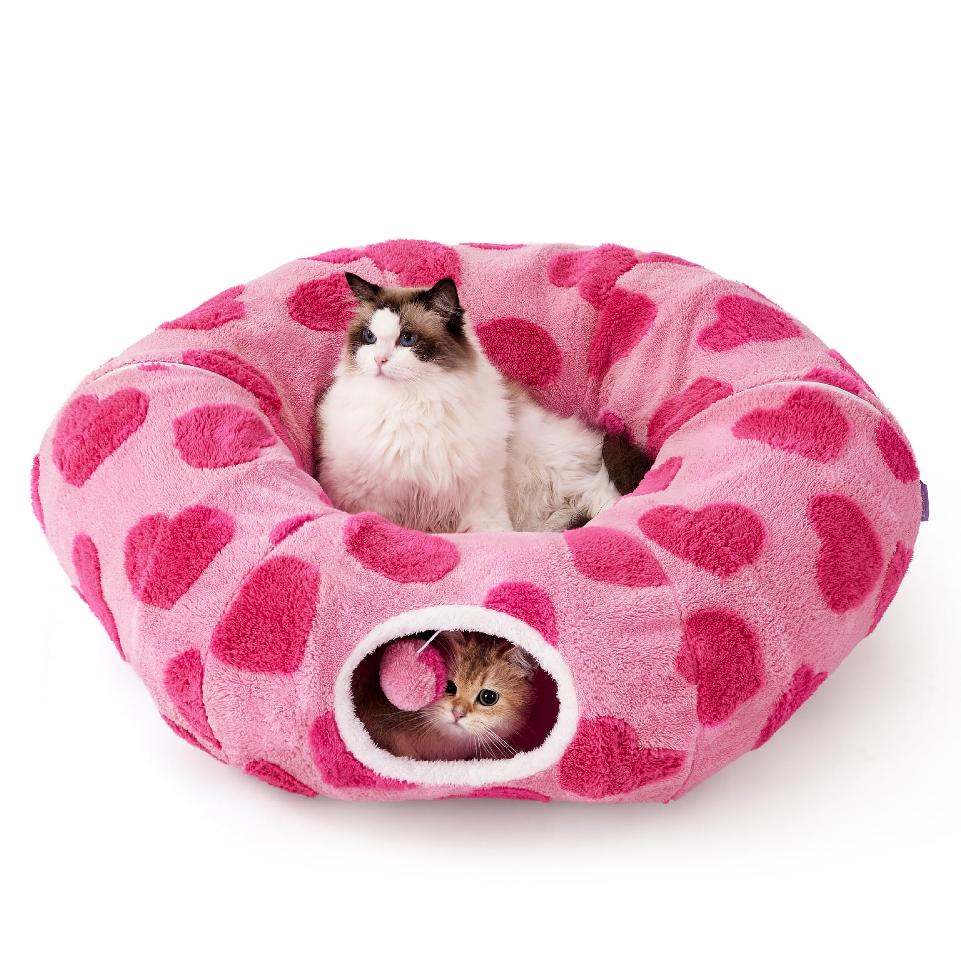 Lesure Cat Tunnel Bed for Indoor Cats Cute Cat Donut Tunnel Toys Bed