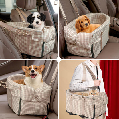Center Console Dog Car Seat for Small Dog Removable Pet Car Seat