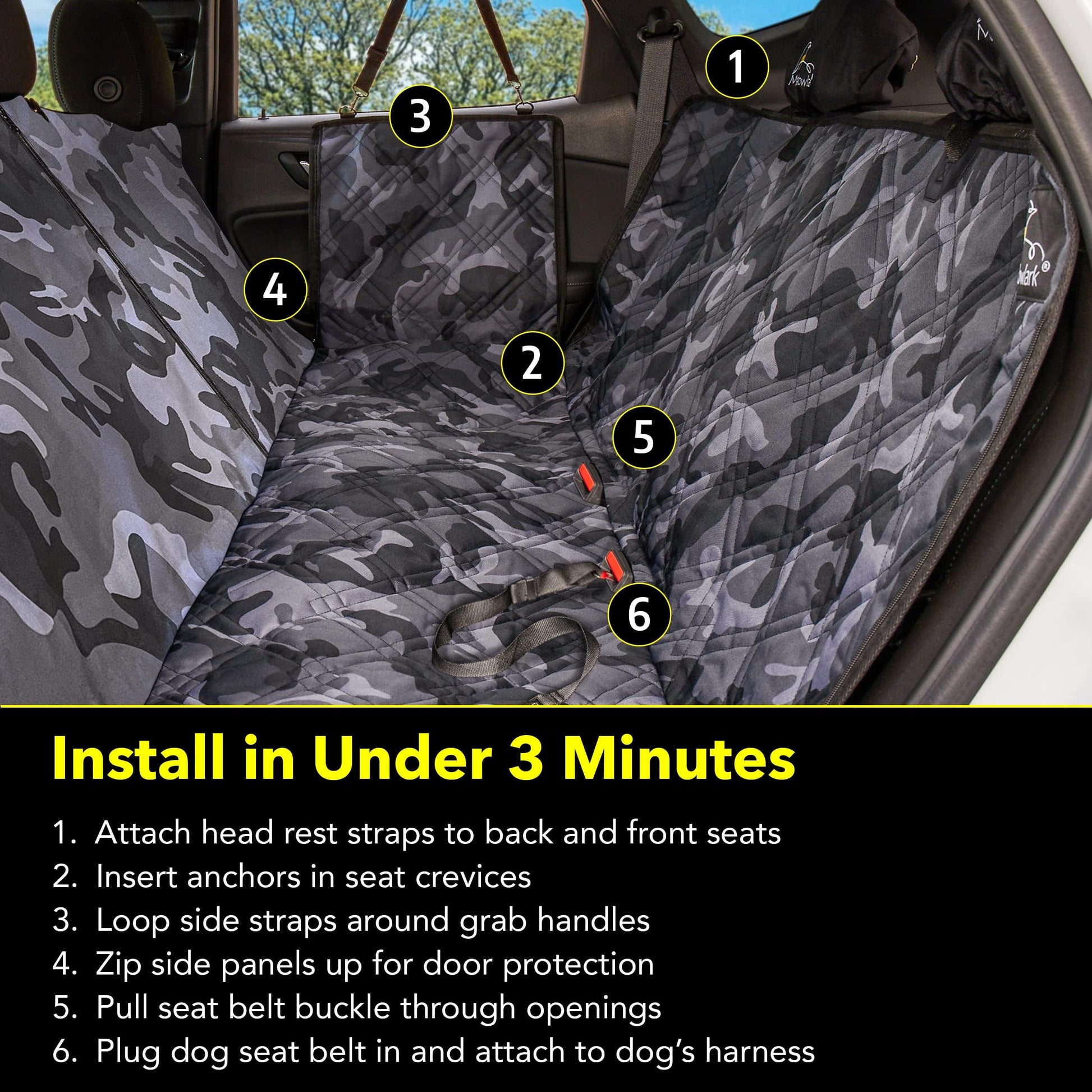 Meadowlark Dog Car Seat Cover, Heavy Duty Pet Seat Cover for Back Seat